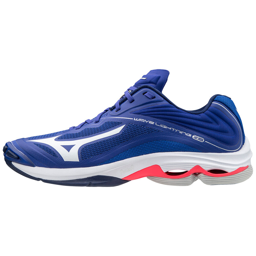 Mizuno Wave Lightning Z6 - Erkek Voleybol Ayakkabısı - Mavi/Beyaz/Pembe Türkiye (THSQGE-015)